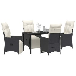 Ensemble de salle à manger pour jardin 5 pcs Noir polyrotin 641537641537