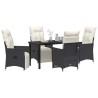 Ensemble de salle à manger pour jardin 5 pcs Noir polyrotin 641537641537