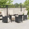 Ensemble de salle à manger pour jardin 5 pcs Noir polyrotin 641537641537