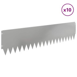 Bordure de Pelouse 10 pcs 103 x 25 cm Acier Argenté 641543641543
