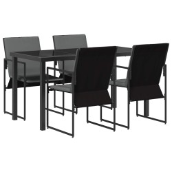 Ensemble de salle à manger pour jardin 5 pcs Noir et anthracite 641546641546