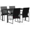 Ensemble de salle à manger pour jardin 5 pcs Noir et anthracite 641546641546