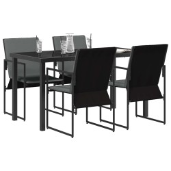 Ensemble de salle à manger pour jardin 5 pcs Noir et anthracite 641546641546