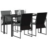 Ensemble de salle à manger pour jardin 5 pcs Noir et anthracite 641546641546
