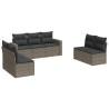 Salon de jardin avec coussins 7 pcs gris résine tressée 641548641548