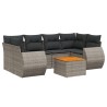Salon de jardin avec coussins 7 pcs gris résine tressée 641551641551