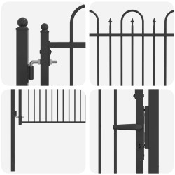 Porte de Clôture HORST 100 x 75 cm métal Noir Verrouillable 641552641552
