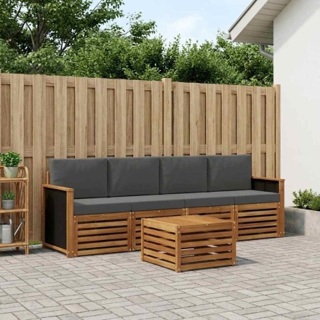 Ensemble de canapés d'extérieur 5 pcs Naturel et Anthracite 641555641555