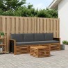 Ensemble de canapés d'extérieur 5 pcs Naturel et Anthracite 641555641555