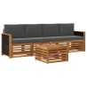Ensemble de canapés d'extérieur 5 pcs Naturel et Anthracite 641555641555