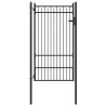 Porte de Clôture HORST 100 x 175 cm métal Noir Verrouillable 641556641556