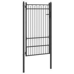 Porte de Clôture HORST 100 x 175 cm métal Noir Verrouillable 641556641556