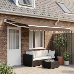 Auvent rétractable Taupe 4,5 × 3 m Polyester et métal 641558641558