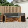 Ensembles de canapés avec coussin 4 pcs Bois d'Acacia Massif 641559641559