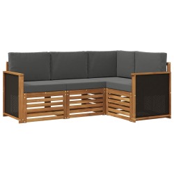Ensembles de canapés avec coussin 4 pcs Bois d'Acacia Massif 641559641559