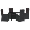 Ensemble de salle à manger pour jardin 5 pcs Noir polyrotin 641564641564