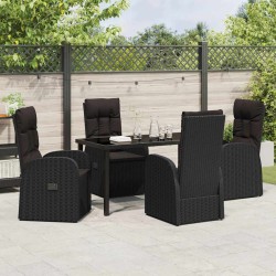 Ensemble de salle à manger pour jardin 5 pcs Noir polyrotin 641564641564