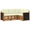Ensembles de canapés avec coussin 4 pcs Bois d'Acacia Massif 641565641565