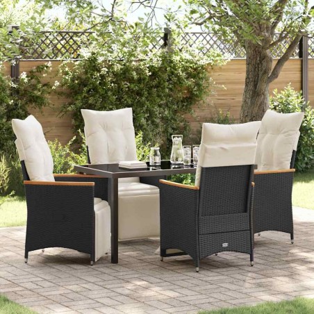 Ensemble de salle à manger pour jardin 5 pcs Noir polyrotin 641569641569