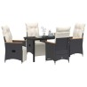 Ensemble de salle à manger pour jardin 5 pcs Noir polyrotin 641569641569