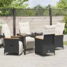 Ensemble de salle à manger pour jardin 5 pcs Noir polyrotin 641569641569