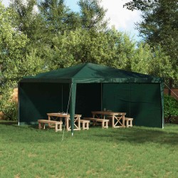 Mur de tente de fête 2 pcs Vert 400 x 195 cm PE et acier 641570641570