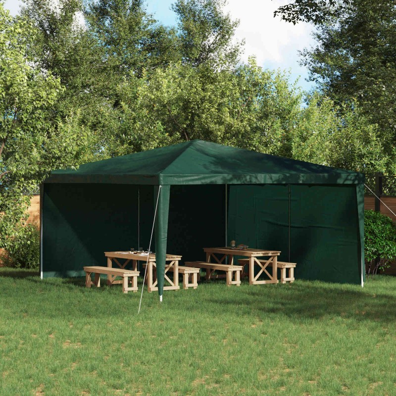 Mur de tente de fête 2 pcs Vert 400 x 195 cm PE et acier 641570641570