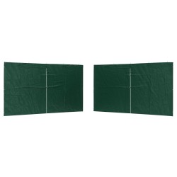 Mur de tente de fête 2 pcs Vert 400 x 195 cm PE et acier 641570641570