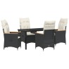 Ensemble de salle à manger pour jardin 5 pcs Noir polyrotin 641573641573