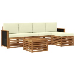 Ensemble de canapés d'extérieur 6 pcs Naturel et Crème 641575641575