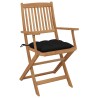 Chaises pliables de jardin lot de 8 avec coussins Bois d'acacia 641577641577