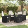 Ensemble de salle à manger pour jardin 5 pcs Noir polyrotin 641578641578