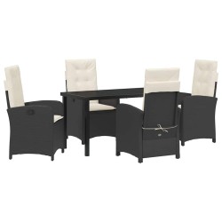 Ensemble de salle à manger pour jardin 5 pcs Noir polyrotin 641578641578
