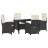 Ensemble de salle à manger pour jardin 5 pcs Noir polyrotin 641578641578
