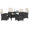 Ensemble de salle à manger pour jardin 5 pcs Noir polyrotin 641578641578