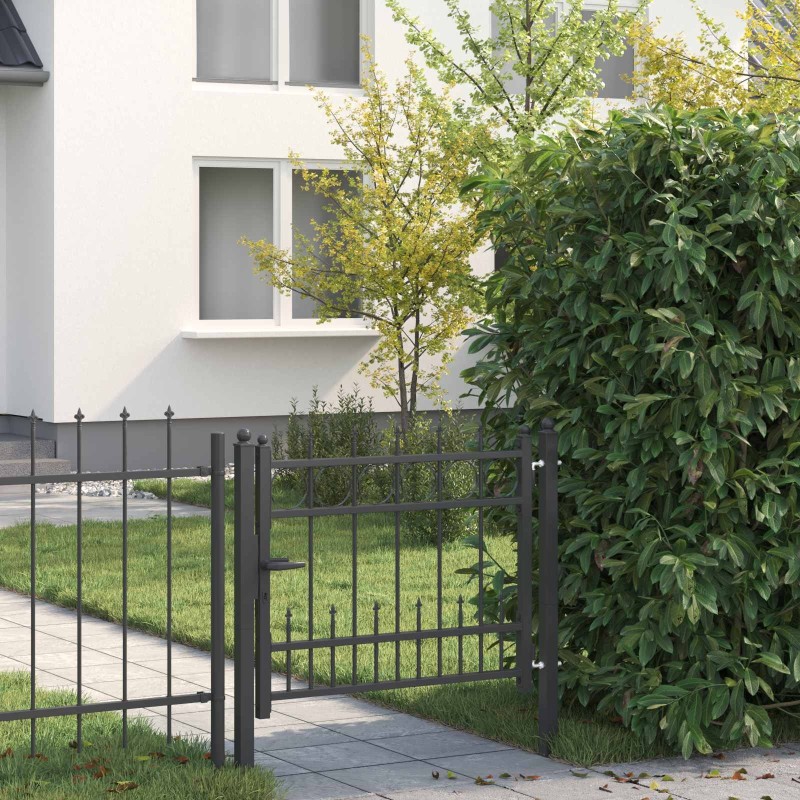 Porte de Clôture HORST 100 x 75 cm Métал Noir Verrouillable 641582641582