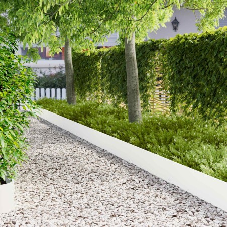 Bordure de Pelouse 10 pcs 103 x 25 cm Acier Blanc 641584641584