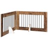 Porte de chien pliable avec supports 2 pcs Bois ancien 200,5 cm 641585641585