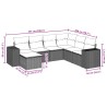 Salon de jardin avec coussins 7 pcs gris résine tressée 641587641587