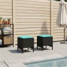 Pouf de Jardin 2 Pièce Noir et turquoise 38 x 38 x 45 cm 641590641590