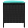 Pouf de Jardin 2 Pièce Noir et turquoise 38 x 38 x 45 cm 641590641590