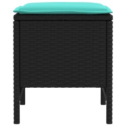 Pouf de Jardin 2 Pièce Noir et turquoise 38 x 38 x 45 cm 641590641590