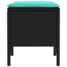 Pouf de Jardin 2 Pièce Noir et turquoise 38 x 38 x 45 cm 641590641590