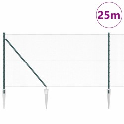 Clôture hexagonale avec poteau 25 x 1,4 m Vert Maille 641596641596