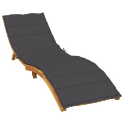Coussin de chaise longue anthracite mélangé 200x70x4 cm tissu 641597641597