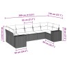 Salon de jardin avec coussins 7 pcs gris résine tressée 641598641598