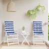 Coussin d'extérieur 2 pcs Bleu et Blanc 120 x 50 x 7 cm Tissu 641599641599