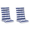 Coussin d'extérieur 2 pcs Bleu et Blanc 120 x 50 x 7 cm Tissu 641599641599