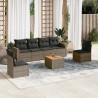 Salon de jardin avec coussins 7 pcs gris résine tressée 641602641602