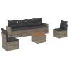 Salon de jardin avec coussins 7 pcs gris résine tressée 641602641602